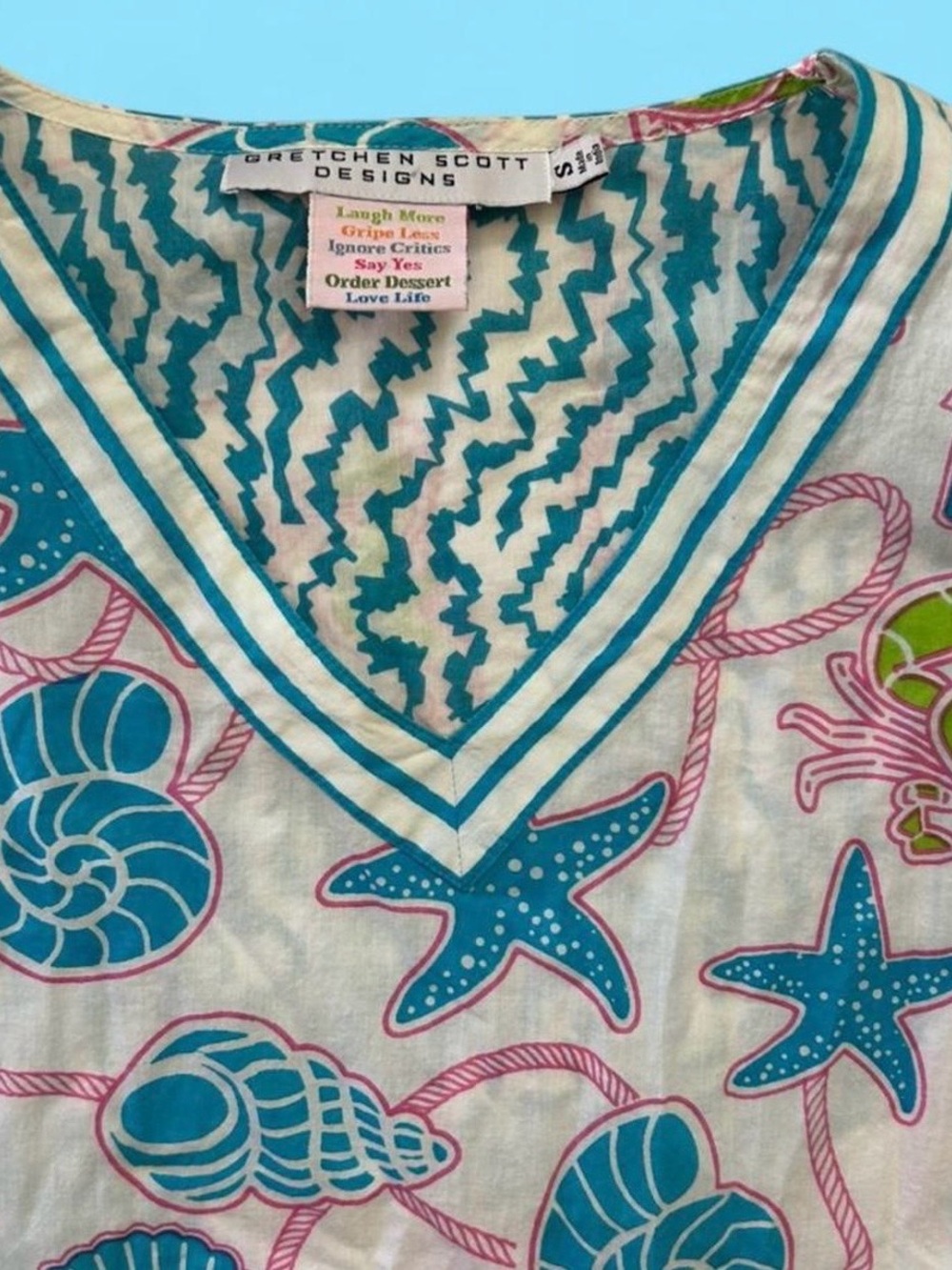 Gretchen Scott Designs Sea Life Tunic Top - Size S - Picture 2 of 5